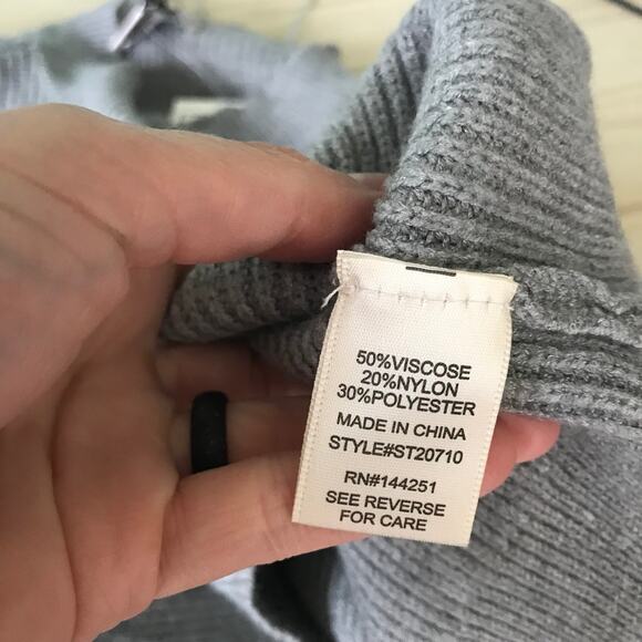 Sincerely Jules Sweater Womens Medium Gray Ribbed Crop Cozy Comfy Lounge Preppy - Picture 10 of 11